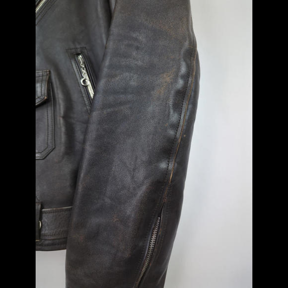 [SOLD] MAISON MARGIELA Men's Sz IT54 US 42 L Black Leather Perfecto Jacket Italy - Picture 8 of 12